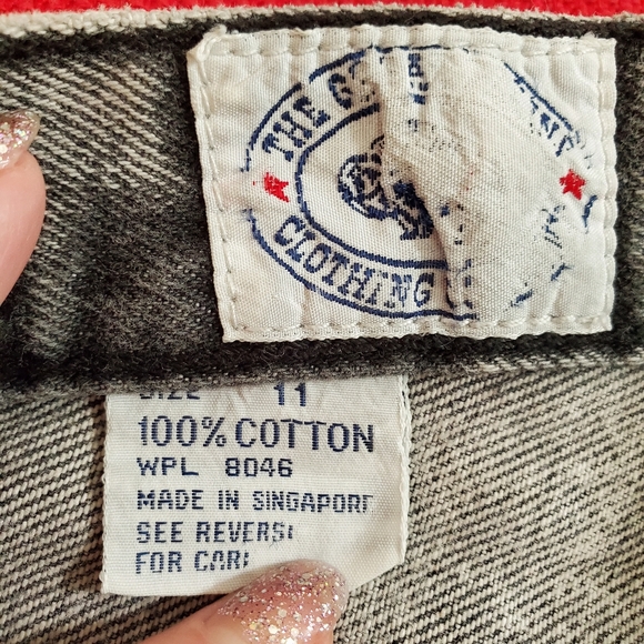 GREAT PLAINS CLOTHING CO. black stone wash faded high rise Mom jeans sz.11 80s - Picture 8 of 8